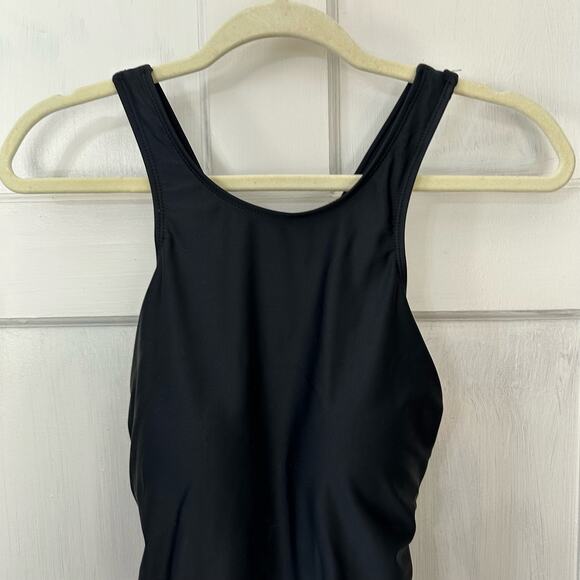 Time and True Womens Solid Black One Piece Swimsuit Large Pool Workout Beach‎ - Picture 6 of 7